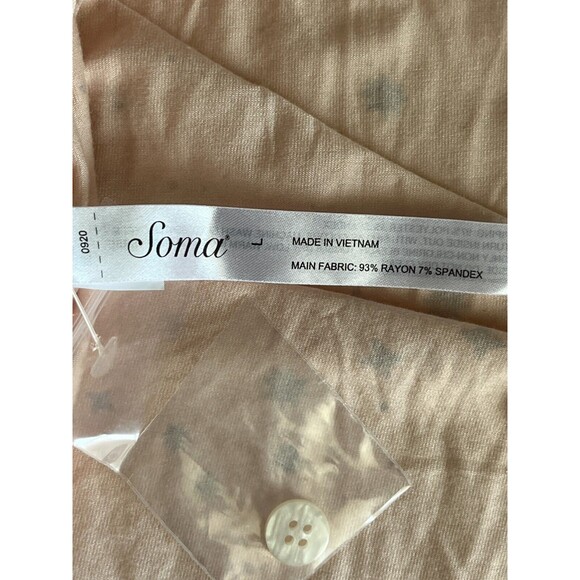 Soma Cool Nights Pajama Top Sz L‎ Starlight Mini Porcelain Celestial Whimsy NEW - Picture 8 of 10